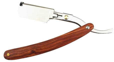 Rasoir en Métal de Style Vintage pour Hommes Tondeuse à Cheveux de Salon de Coiffure Manche en Bois Manuel pour Barbe Cheveux Courts
