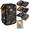 Goldkids - Federmäppchen 3 Fächer - Mäppchen für Mädchen und Jungen - Federmappe 3-Fach Federtasche Gefüllte Schüleretui 46-teilig - Schulmäppchen und Hausaufgabenheft - Gamepad Motiv