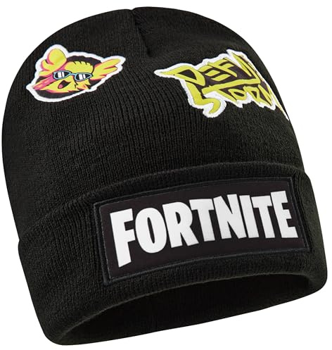 Fortnite Berretto Bambino Adolescente, Maglia Caldo Cappello Invernale, Accessori Invernali per Viaggi, Scuola, Regalo Ragazzo (6-14 Anni, Nero)