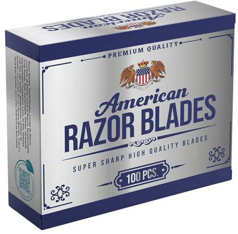 American Razor Blades by The Shave Factory - Super Sharp Double Edge Razor Blades, New Value Pack (100)