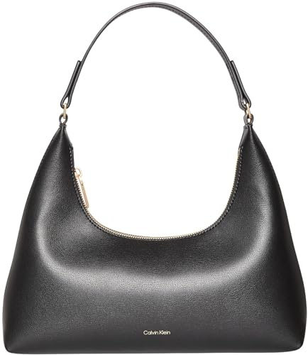 Calvin Klein Foil Logo Conv Shou﻿Lder Bag Lv04F3272G, Crossover Donna, Black (Black/Toasted Coconut), One Size