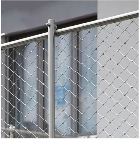 Griglia a rete in acciaio inox, diametro 2 mm, rete di sicurezza per ringhiere per balcone, rete metallica flessibile, 1,2 x 8 m, soluzione di sicurezza