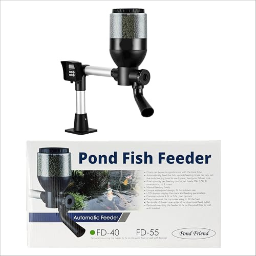 Pond Friend Automatic Fish Feeder Outdoor – 4L Holiday & Vacation Koi Feeder – Programmable LCD Timer for Precise Daily Feeding – Weatherproof Mains Powered with 12V Transformer, 3 Pin Plug & 5m Cable