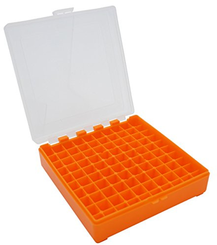 WPW Patronenbox Kaliber 9 mm - 100 Stück orange-transparent mit Klappdeckel