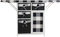 Folding Ironing Board Center With 4 Rattan Drawer And Cabinet, Portable Ironing Center Ironing Board, Wood And Steel Frame, White And Black Plaid