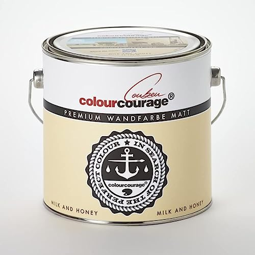colourcourage Premium bunte Wandfarben Matt Lars Contzen 2,5 Liter (MILK AND HONEY (gelblich))