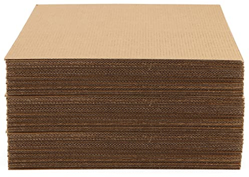 KEILEOHO 50 Packs 11 x 8.5 Inch Corrugated Cardboard Sheets, 1/8 Inch Thick Flat Cardboard Sheet, Brown Cardboard Sheets for Art Projects, DIY Crafts