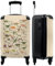 NoBoringSuitcases.com® Kinderkoffer Geschenk Junge Handgepäck Koffer Klein Hartschalenkoffer Trolli Kinder - Dino - Alphabet - Retro - Braun - Trolley, 55x40x20