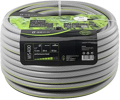 Geka Plus WS400 Tuyau d'arrosage Longueur env. 50 m Construction de Tuyau 5 Couches Matériaux de Haute qualité Résistant à la Pression et indéformable
