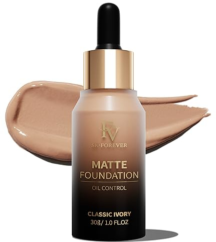 FV Fond De Teint Haute Couvrance Mat,Couvrant Imperfections et Anti-Cerne, Matifiant Peau, Waterproof, Longue Tenue, Idéal Pour Peau Grasse, 30ml (Classic Ivory)