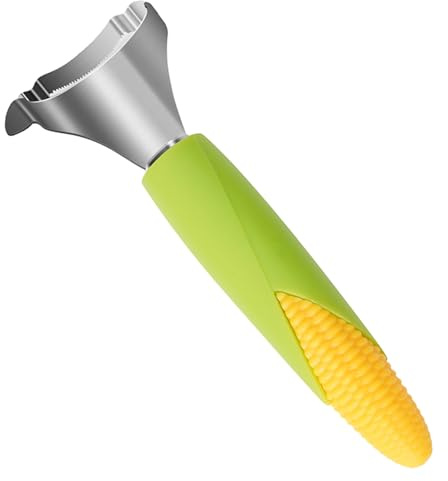 Pelapatate per mais, Pelapatate sicuro, Strumento per rimuovere pannocchie di mais, Gadget antiaderenti con manico antiscivolo, Pelapatate per mais in acciaio inossidabile, Pelafrutta multifunzione, M