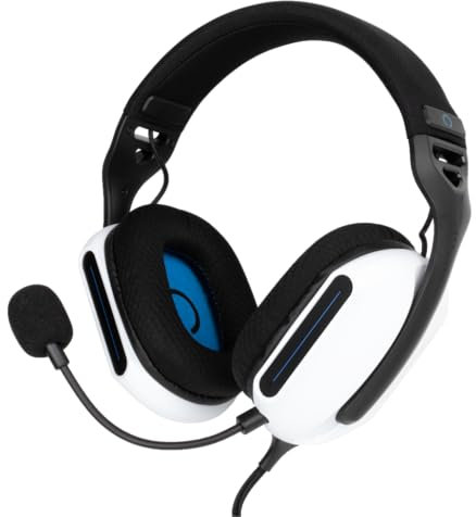 Konix Casque Gaming Filaire Skylite ultraléger 218 g PS5 - Haut-parleurs 40 mm - Microphone détachable - Câble 1,5 m - Jack 3,5 mm - Noir et Blanc
