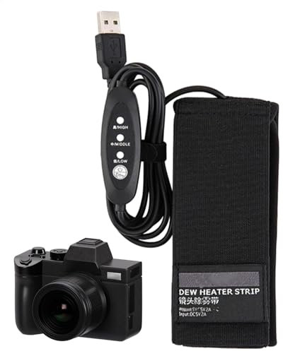Kamera-Antibeschlag-Wärmegürtellinse Tragbare Objektivheizung Antibeschlaggürtel Heizgürtel USB Fotoobjektivheizung Einstellbare Temperaturheizung 3-Stufen-Temperaturregelgürtel Kamera-Heizgürtel Obje