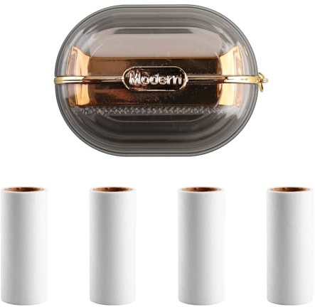 Tabanzhe Travel Lint Roller Set-Portable Mini Double Sided Lint Roller with Hand Strap Sticky Lint Roller Pet Hair Remover with 5 Refills for Dust Fuzz Fur Travel Household