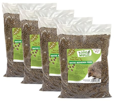 Love Wildlife Native Hedgehog Food 8kg | Natural Postbiotic Pellets for Hedgehogs & Wildlife, No Mealworms, Low Phosphorus, Nutrient Rich Dry Food, Gut & Digestion Support, Aids Hibernation