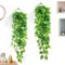 KASESSS 2 Piezas Planta Artificial Colgante, 110cm Plantas Artificiales Decorativas, Plantas Artificiales, Planta Colgante Artificial Plastic, Hiedra Artificiales Colgantes, Decoración Pared Terraza