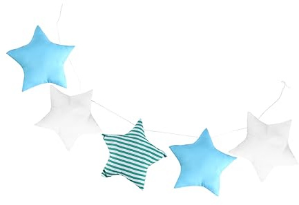 Didiseaon Colgantes De Estrella Para Cuna 5 Piezas Verde Blanco y Rayas Decoración Infantil Para Habitación Ñiño Uso Interior y Exterior Hogar Salón Sala Estudio