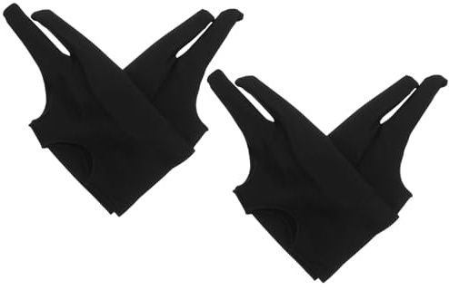 Hemobllo Guantes de Dibujo de Dos Dedos para Tableta Gráfica Talla M 4 Piezas Triple Capa Resistente a Manchas Deslizamiento Diseño Transpirable para Artistas Zurdos y Diestros