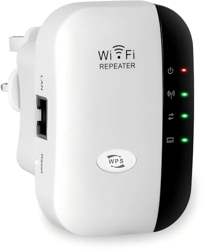 2026 Newest WiFi Extender, WiFi Booster, WiFi Repeater, Covers Up to 3000 Sq.ft and 45 Devices, Internet Booster - with Ethernet Port, Quick Setup, Home Wireless Signal Booster, UK plug (White2026, S)