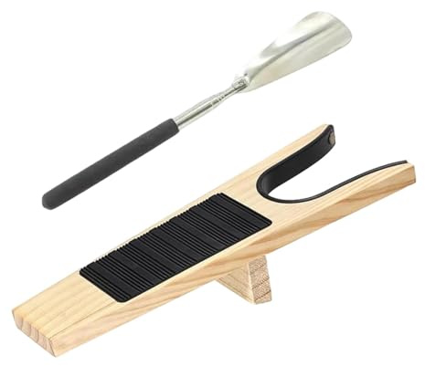 Perfeclan Estrattore per stivali in legno, Calzascarpe, Aiuto per scarpe, Jack per stivali, Calzascarpe telescopico per casa, anziani, scarponi da in gomma