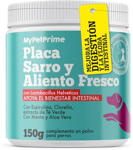 MyPetPrime Placa Sarro y Aliento Fresco Perro | Polvo Dental 150g