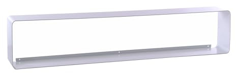DESIGN DELIGHTS ÉTAGÈRE CD Murale Cube | 80 cm, métal laqué | Style rétro, Style 70s, pour 70 CDs | Couleur: Blanc