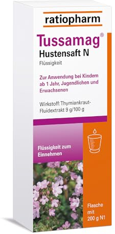 Tussamag Hustensaft N ratiopharm: Bewährter Schleimlöser bei Husten und Bronchitis mit der natürlichen Kraft des Thymians, 200 g (160 ml)