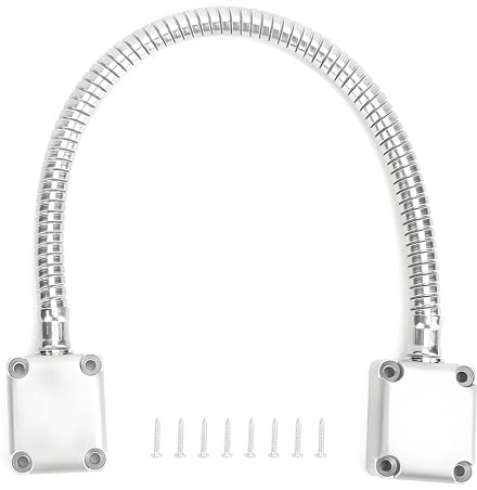 401 Stainless Steel Door Loop Wire Cable Protector Armored Door Cord w/Die-Cast End Power Transfer for Exposed Mounting Access Control