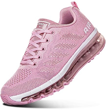 Sumateng Sneaker Damen Air Sportschuhe rutschfest Atmungsaktiv Laufschuhe Luftpolster Turnschuhe Leichte Schuhe Sportschuhe Herren Sneakers 833 Pink 36 EU