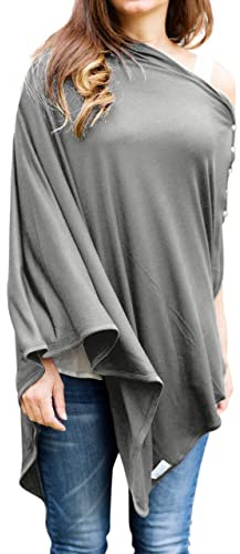 Byrd & Blume Funda de lactancia materna súper suave, cubierta de lactancia, chal, envoltura, bufanda, poncho, manta de cochecito y funda de asiento de coche de bebé, 100% viscosa, certificado