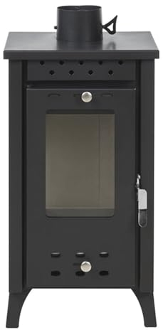 Decor Space Stufa a legna Matilde 7,7 kw in acciaio verniciato h 74 cm (Nero)