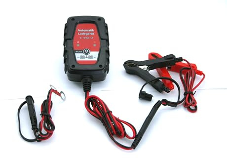 IWH 75905 Vollautomatisches Batterieladegerät für Auto, Motorrad, Rasenmäher, Quad, Traktor, Wohnmobil 1A, 6/12 Volt