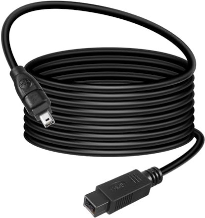 HATMINI 6FT Cavo Firewire 400, cavo adattatore IEEE 1394 Firewire da 9 pin maschio a 4 pin maschio Cavo Firewire DV per stampante, PC, scanner, videocamera (9PIN a 4PIN)