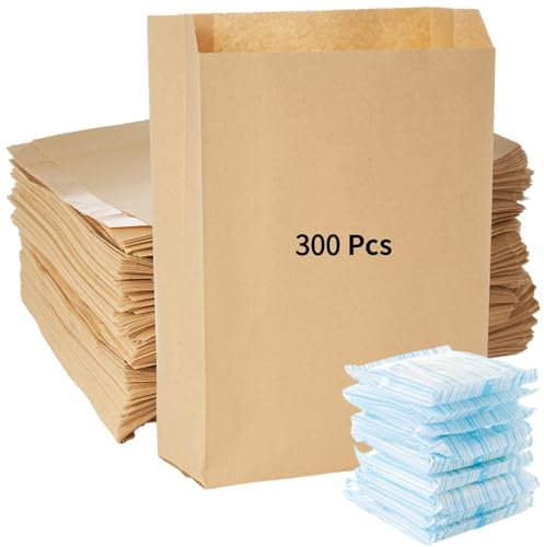300 Pcs Feminine Hygiene Disposal Bags - 7 X 11 Inch Sanitary Napkin Disposal Bags, Tampon Bags Disposal for Bathroom, Waxed Kraft Hygiene Liner Bags, Business Restroom Personal Dispensers Bags