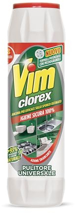 Vim Clorex, Pulitore Universale contro lo Sporco Ostinato, Sgrassante per Superfici Dure e Delicate, Formula con Microgranuli per Pulizia Profonda della Casa, 750 ml
