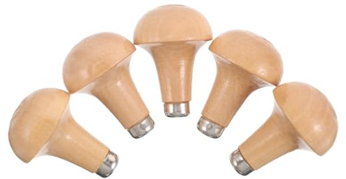 Tofficu Kit 5 Manici in Legno per Bulini e Lime, Impugnatura Ergonomica per Utensili Incisione e Lavorazione Legno, Sostituzione Rapida per Precisione Artigianale e Fai da Te