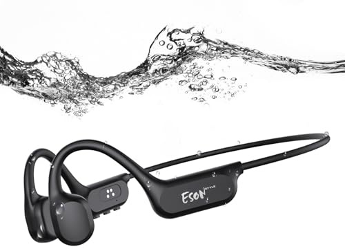 esonstyle Kopfhörer Schwimmen Bluetooth 6.0 - IP68 wasserdichte, Knochenschall Kopfhörer mit 8GB Speicher MP3-Player, Unterwasser Sport-Kopfhörer für Schwimmen, Laufen, Fahrrad