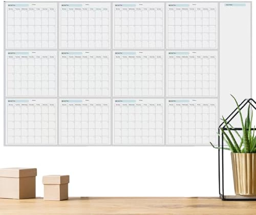 Flexibel årsplanerare – självhäftande baksida | årsplanerare | Dry Rase Wall Calendar, skyddande laminat lager, semesterplanerare för Buero familj skola konferensrum