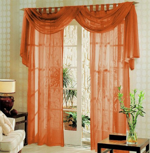Gardinenbox Voile komplett GARDINEN Set 3tlg., Terrakotta, 60999