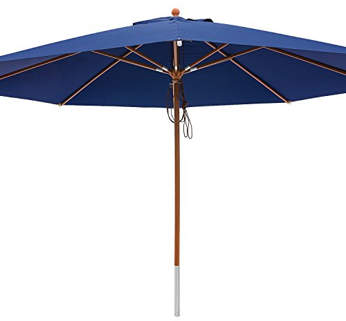 anndora® Sonnenschirm Marktschirm Gastronomie ø 4 m rund - mit Winddach Navy Blau
