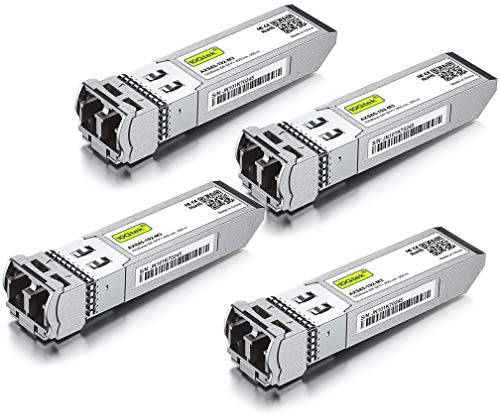 10Gtek 4-Stück 10Gb SFP+ SR Multimode Modul, 10GBase-SR LC Transceiver Kompatibel für Cisco SFP-10G-SR, Meraki, Mikrotik, Ubiquiti UniFi, Netgear, Zyxel, D-Link, TP-Link, Open Switch