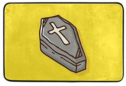 FANTAZIO zerbini Halloween tomba tappeto dritto Carpet Gripper poliestere per angoli e bordi antiscivolo ideale tappeto tappo per cucina/bagno 23.6 x 15.7in