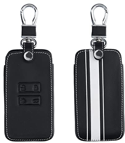 kwmobile Custodia Compatibile con Renault con 4 tasti Smart Key (solo Keyless Go) - Cover Chiavi Auto Protezione Copri Telecomando - Copri Chiave Copertura Strisce Rally