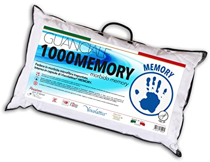 V.I.P. Very Important Pillow V.I.P. Kissen 1000 Memory 45 x 75, sehr atmungsaktiv, weich, mit Ultraschall-gestepptem Kissenbezug und Füllung aus ausgewählten Chips von Viscoelastisch, hergestellt in