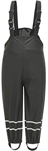 BenBoy Pantalon Impermeable Lluvia Infantiles Pespirable Resistentes al Viento Trekking Nieve Esqui Playa Antiincrustante Pantalones de Barro para Niño Niña YK1221H-Black-104