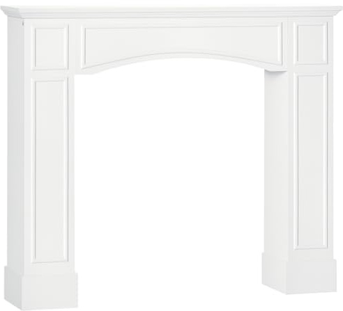 HOMCOM Modern Fireplace Mantel, Surround Mantels for Fireplace with Decorative Pattern Interior Width 29 White