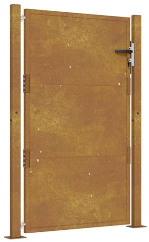 vidaXL Puerta de jardín Acero corten 100x125 cm, Puerta de Valla, Puerta de Exterior, Puerta de Metal, Puerta de Seguridad, Puerta de Entrada