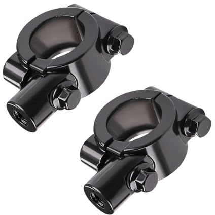 JNNJ 2 Piezas 10mm Abrazadera Retrovisor, Motocicleta Espejo Retrovisor Soporte Adaptador De Montaje, Universal Moto Manillar Espejo Abrazadera Para Motocicleta Dirt Sport Bike ATV Cómodo Práctico