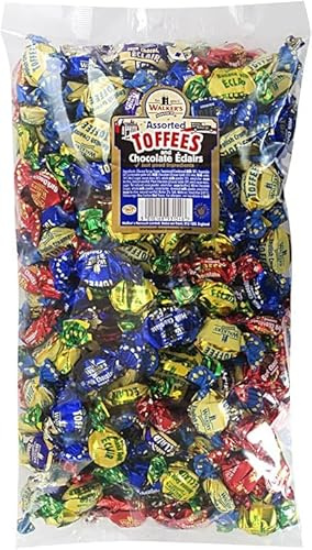 Walkers Nonsuch Milk, Brazil Nut, Liqurice, Eclairs Etc Assorted Toffees and Chocolate Eclairs Bulk Bags For All Occassions Sold BY KIdzbuzz (1 Kg)