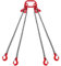 VEVOR Chain Sling, 5/16 inch x 10 ft Lifting Chains with Hooks, G80 Engine Chain Hoist Lifts, 11000 lbs/5 Ton Lifting Sling Chains for Engine Hoist, Engine Lift Chain with 4 Leg Grab Hooks & Adjusters